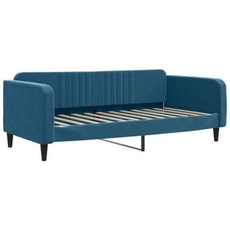 vidaXL Sof&aacute; Cama Sin Colch&oacute;n Terciopelo Azul 90x200 Cm Vidaxl