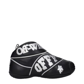Off-white Mens Logo Slipon Sneakers - Black Leather - Size EU 43