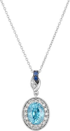 Le Vian Tranquility 14K 2.58 Ct. Tw. Diamond & Blue Zircon, Sapphire Pendant Necklace
