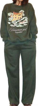 Bailey Rose Hometown Girl Sweatpants In Green