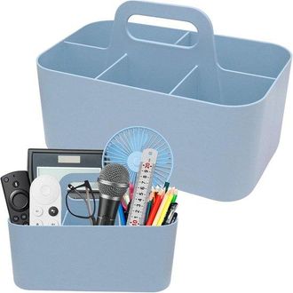 OEM Cesta Organizadora Con Asa, Cesta De Pl&aacute;stico Multifuncional Con 5 Compartimentos, Cesta Port&aacute;til Para Manualidades, Maquillaje, 24 X 15 X 11,2