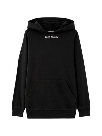 Palm Angels Black Classic Logo Over Cotton Hoodie