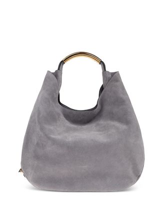 Moschino Curved Gold-tone Metal Handle Soft-Structured Bag