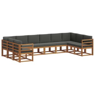 vidaXL Conjunto De Sof&aacute;s De Exterior 10 Pcs Natural Y Antracita Vidaxl