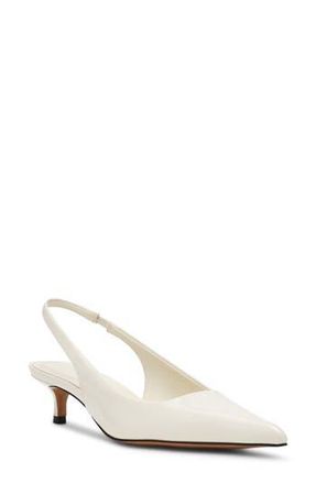 Steve Madden Kittie Slingback Pointed Toe Kitten Heel Pump in Bone Patent at Nordstrom Rack, Size 9.5