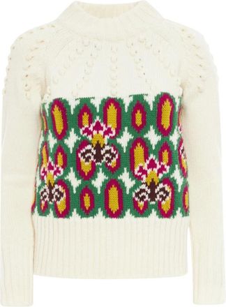 La DoubleJ Alpine Energy Sweater - Dames - Ronde hals truien - Wit - L - Wol - Truien & Vesten