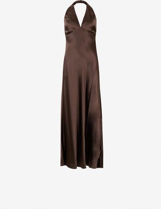 Reformation Langes Neckholder-Satinkleid Daniela