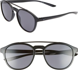 Nike Kismet 54mm Round Sunglasses in Black/dark Grey at Nordstrom Rack
