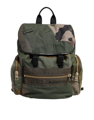 Dolce & Gabbana Militairgroene Patchwork Rugzak