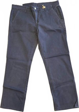 AG - Adriano Goldschmied Womens Slim Khaki Crop Jeans In Navy