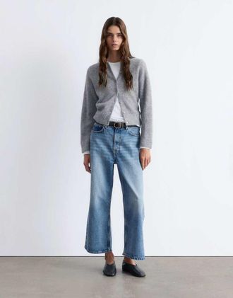 & Other Stories Cardigan grigio con bottoni sul davanti in lana e lana di alpaca