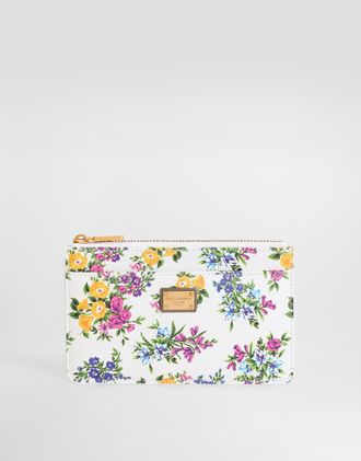 Dolce & Gabbana Printed Calfskin Card Holder - Woman Wallets And Small Leather Goods Multicolor Onesize