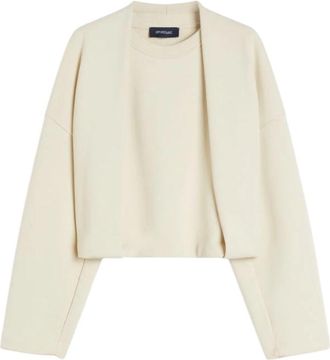 Sportmax Soft, Double-Layered Sweatshirt - Ivory