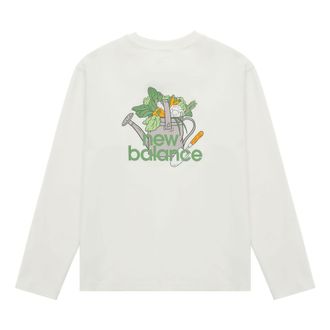 New Balance Logo Graphic Print Top Asia Sizing White Green AMT31329-CIC
