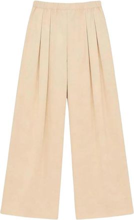 Marc Ellis Slim Fit Broeken - Dames - Wijde Broeken - Beige - L - Leer - Broeken