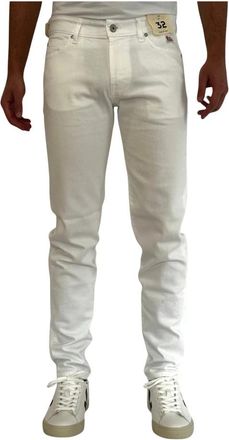 Roy Rogers Slim-fit Gabardine Broek - Heren - Slim Fit Broeken - Wit - W32 - Katoen - Broeken