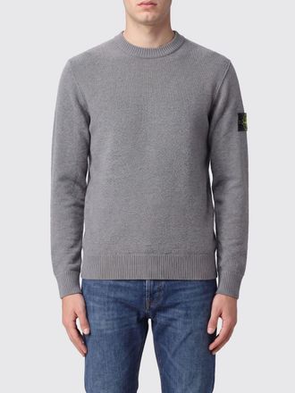 Stone Island Virgin Wool Crewneck Jumper with Compass Logo Patch