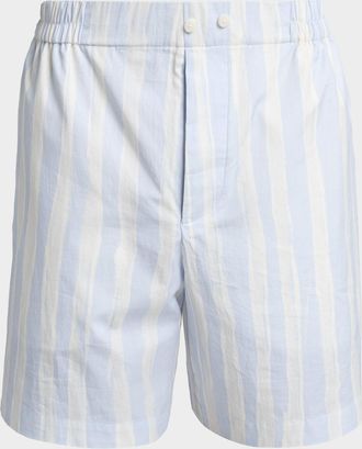 Jacquemus Men & apos;s Cotton Stripe Relaxed Flat-Front Shorts