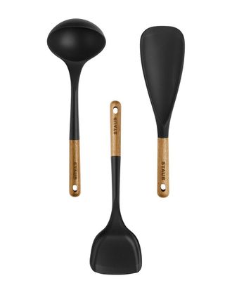 Staub Silicone With Wood Handle 3Pc Cooking Utensil Set