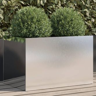 Berkfield Home Planter Silver 62x40x39 cm Stainless Steel | Size: 62 x 40 x 39 cm