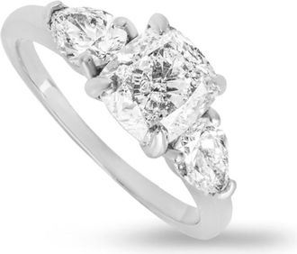 Bespoke Platinum Set Three Stone Diamond Engagement Ring - Size 46