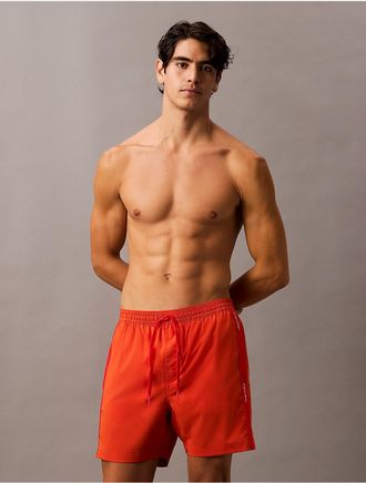 Calvin Klein Mens Core Solid Swim Shorts - Red - 2XL