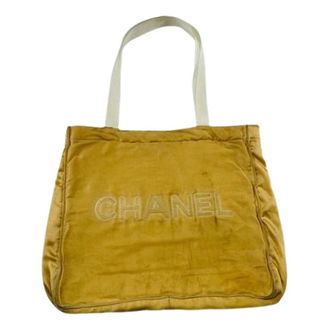 Chanel Pre-owned Tote Bags, female, Yellow, Size: ONE SIZE Pre-owned Fabric Tote Bag