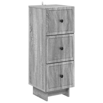 vidaXL Cajonera Gris Sonoma 33 X 34,5 X 90 Cm Madera De Ingenier&iacute;a Vidaxl