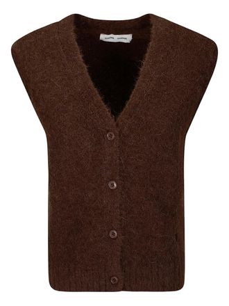 Sams&oslash;e & Sams&oslash;e Sajeanne buttoned V-neck vest - Brown