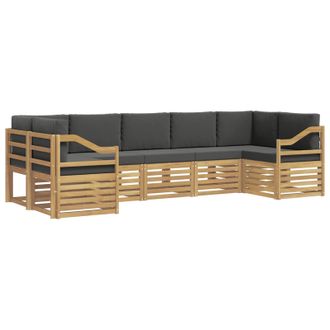 vidaXL Conjunto De Sof&aacute; Seccional 7 Pcs Blanco Y Antracita Vidaxl
