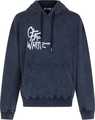 Off-white Spray Painting Skate Hoodie - Heren - Hoodies - Blauw - S - Hoodies & sweatvesten