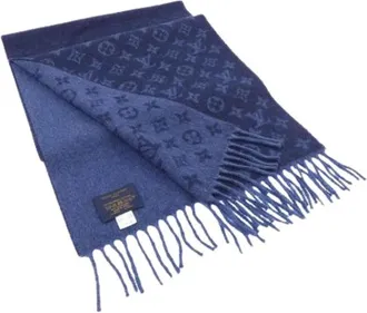 Louis Vuitton Pre-owned Scarves, female, Blue, Size: ONE SIZE Pre-owned Stole