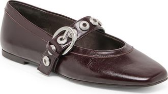 Dolce Vita Marten Mary Jane Ballet Flat in Blackberry Leather at Nordstrom, Size 9.5