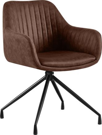 Clp Silla De Comedor Welby Marr&oacute;n Oscuro Simil Cuero Vintage