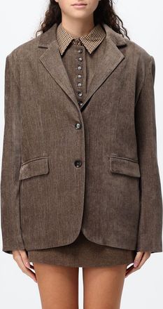 Eleh Single-Breasted Relaxed Fit Cropped Velvet Blazer