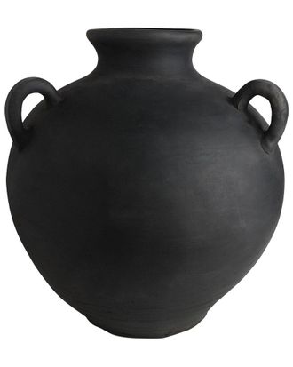 BIDKhome Bidkhome Black Terracotta Vase