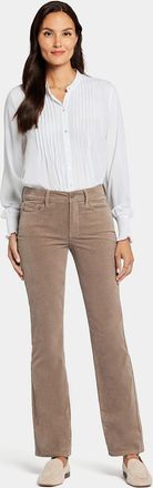 NYDJ Marilyn Rechte Corduroy Broek Lichtbruin | Saddlewood