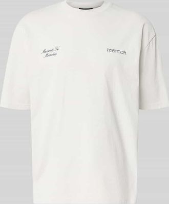 Pegador Oversized T-Shirt mit 1/2-Arm Modell Zernez in Hellgrau, Gr&ouml;&szlig;e XXL