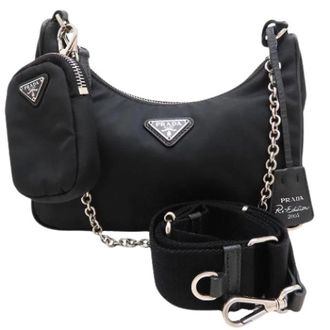 Prada Pre-owned Vintage Schoudertas - Dames - Pre-owned - Zwart - Maat: ONE Size Nylon