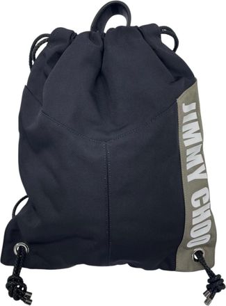 Jimmy Choo London Black Nylon Leather Backpack (Pre-Owned)