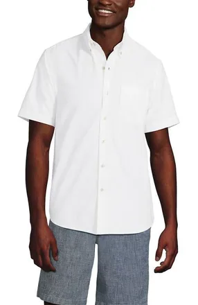 Lands End Short Sleeve Sail Rigger Shirt in White at Nordstrom, Size Xx-Large