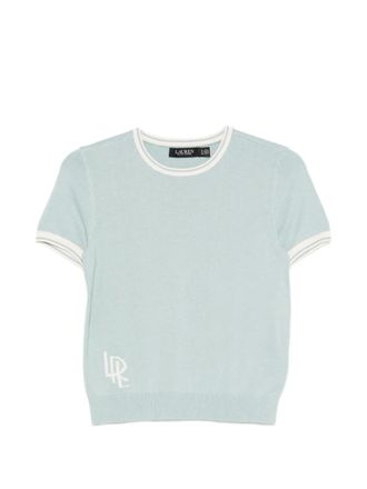 Lauren Ralph Lauren logo-motif short-sleeve T-shirt - women - Cotton/Modal - L - Blue