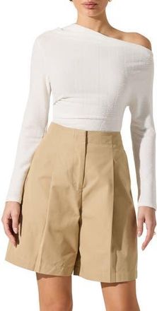 ASTR the Label One Shoulder Textured Top in White at Nordstrom Rack, Size X-Large