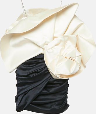 Magda Butrym Black/cream Silk Blend Belgrade Mini Dress