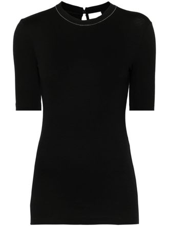 Brunello Cucinelli Katoenen trui met Monili-ketting - Zwart
