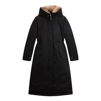 Woolrich Parka in Cotone con Eco-pelliccia - - Coats - Donna - Nero - L