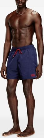 Diesel Shorts met trekkoord en logodetail - Blauw