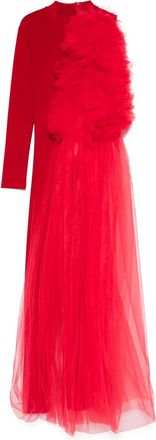 Alchemy x Lia Aram Tuta intera con applicazione in tulle - Rosso