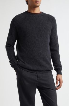 Sunspel Lambswool Crewneck Sweater in Charcoal Melange at Nordstrom, Size Xx-Large