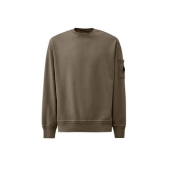 C.P. Company C.P. Company, Sweatshirts, male, Brown, XL, Diagonal Brushed Cotton Crew Neck Sweatshirt